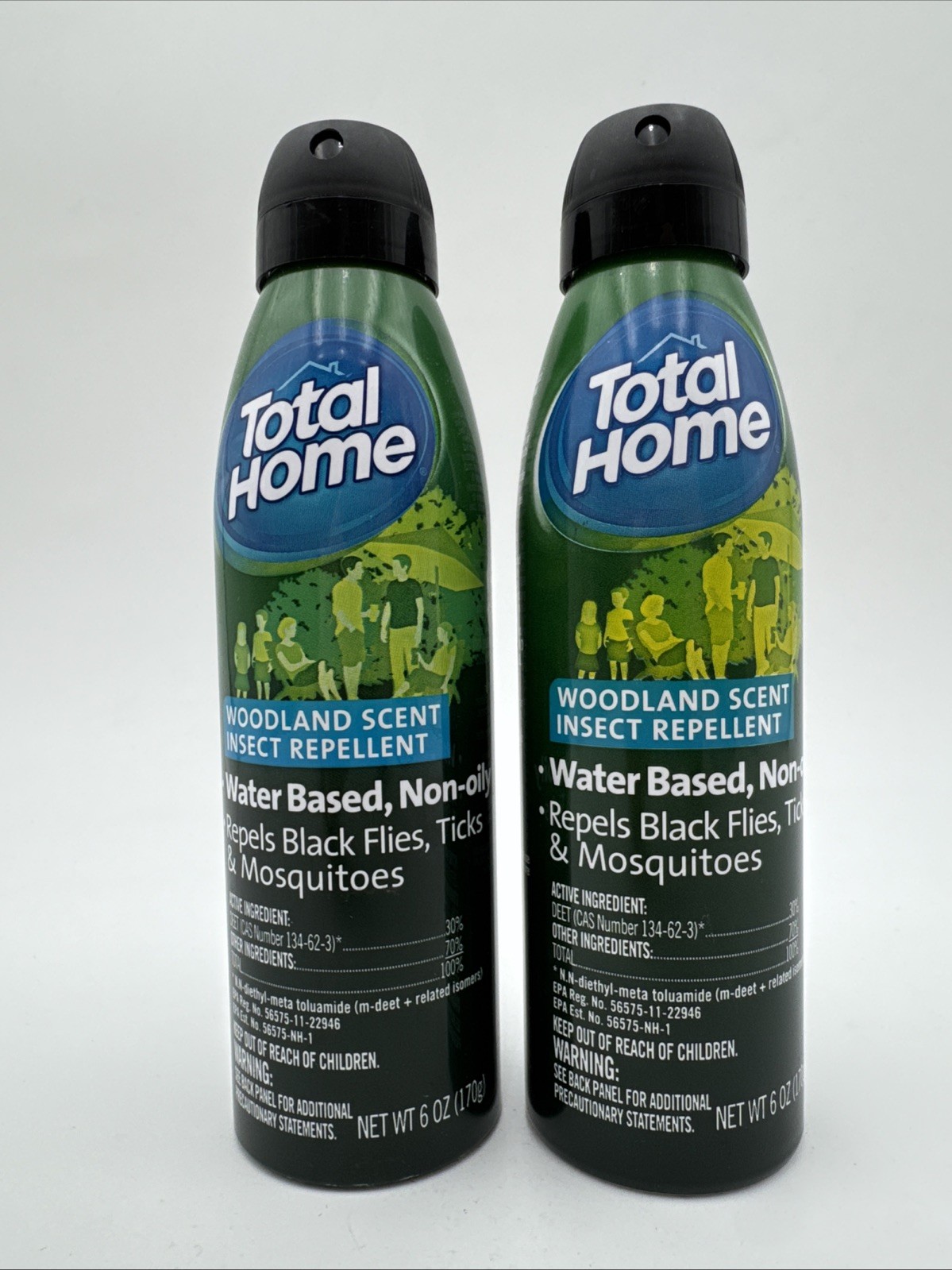 Total Home Woodland Scent Insect Repellent 6oz 2cans Brand New