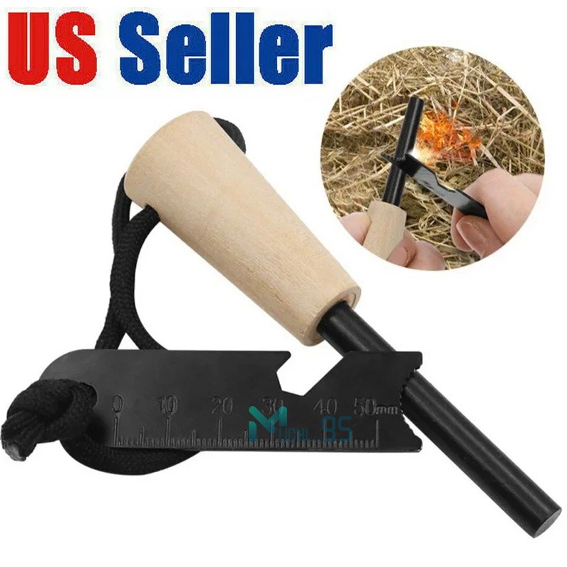 1x Magnesium Ferro Rod Fire Starter Emergency Ferrocerium Survival Striker Flint