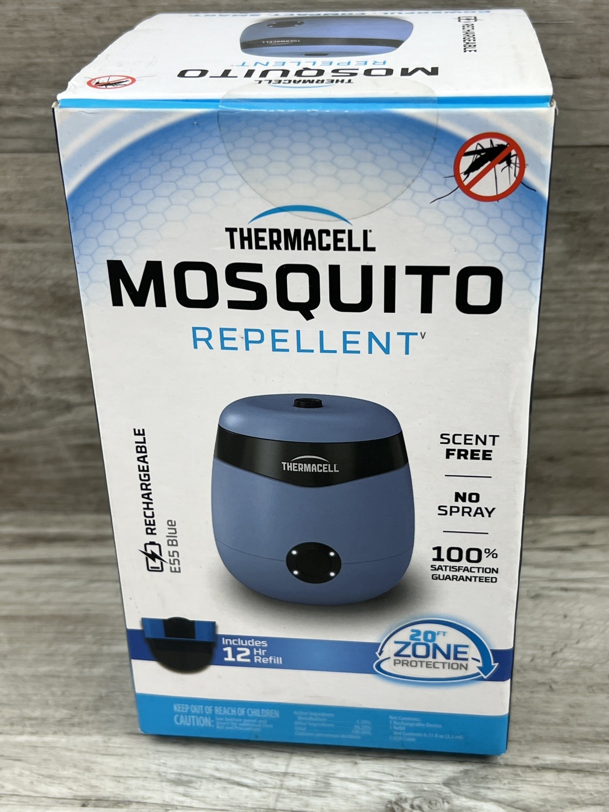 Thermacell Rechargeable Mosquito Repeller – Blue – E55B Sealed