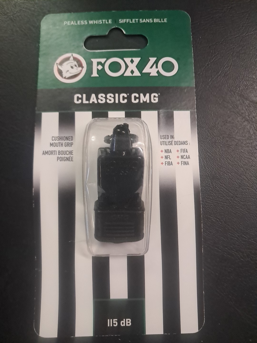 Fox 40 Pealess Whistle 115 dB Classic CMG Cushioned Mouth Grip Sport Referee New