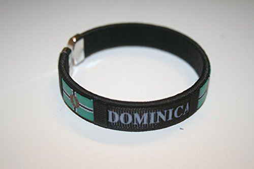 Dominica Black Country Flag Flexible Adult C Bracelet Wristband… 2.5 Inches in