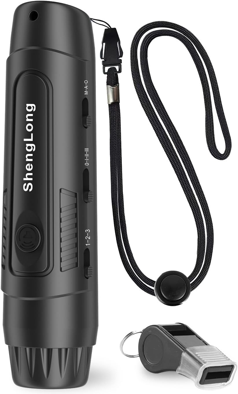 Electronic Whistle with 3 Tones & 3 High Volume Settings – Battery Powered Emerg