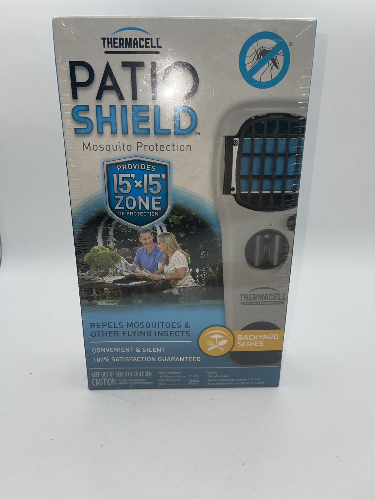 Thermacell Patio Shield Mosquito & Black Fly Repeller Cordless Portable Camping