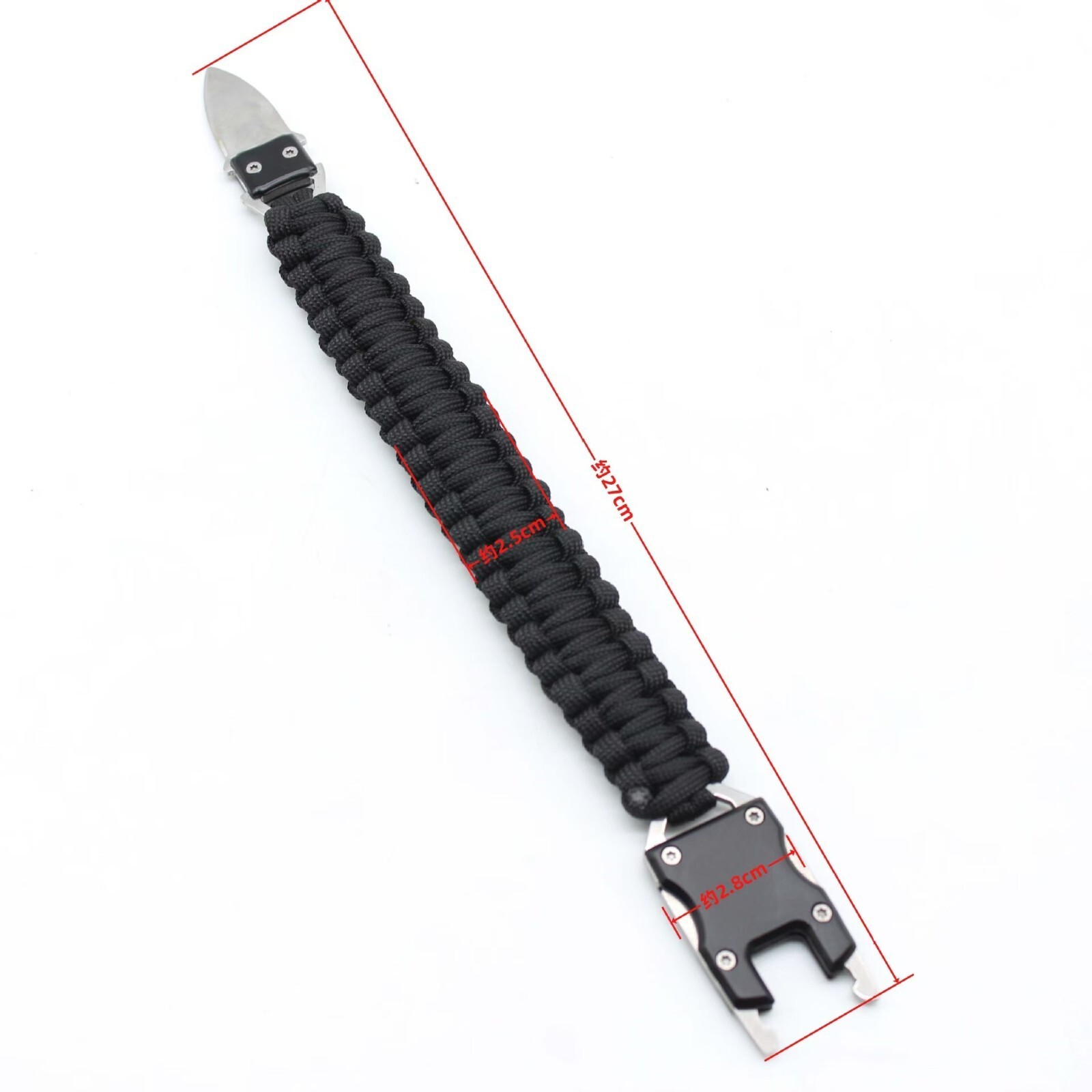 2 Pcs Black Tactical Knife Paracord Bracelet Survival Gear EDC Tactical Gifts