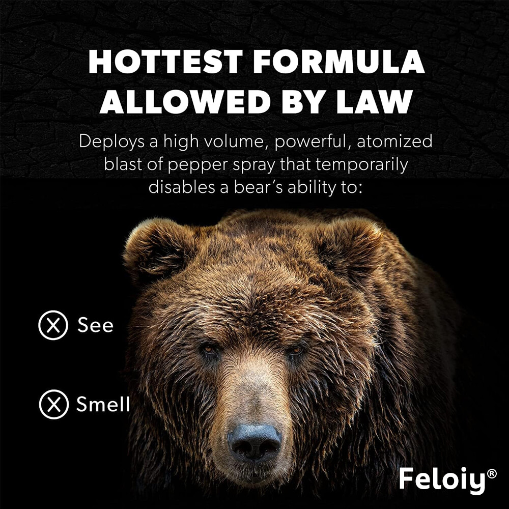 2 Pack Feloiy 30 Feet BEAR Deterrent Repellent Spray 11 oz CAMPING HIKING