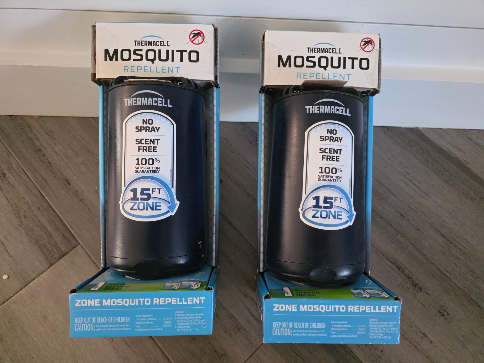 NEW Lot 2 Thermacell Patio Shield Mosquito Repeller 24hr Dark Blue/Midnight