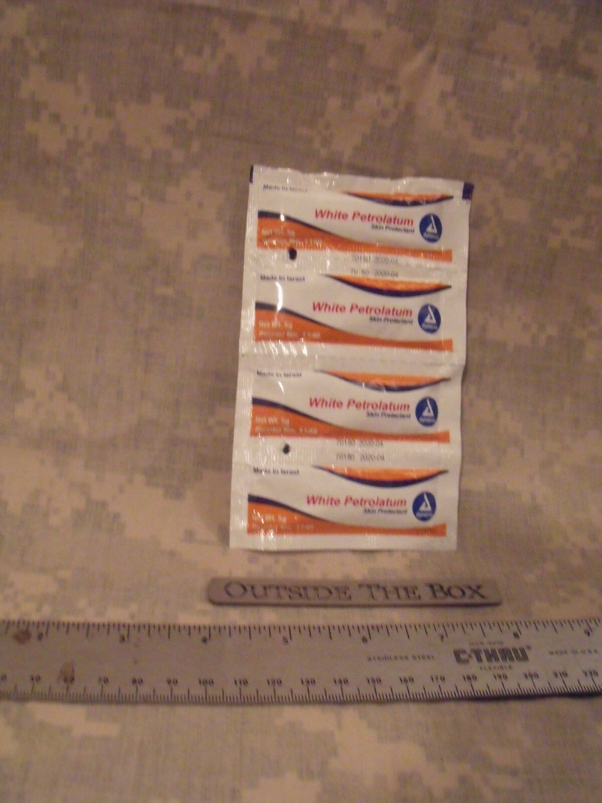 Emergency/Survival: LOT of (4) White Petrolatum (Petroleum) Packets, 5 Gram