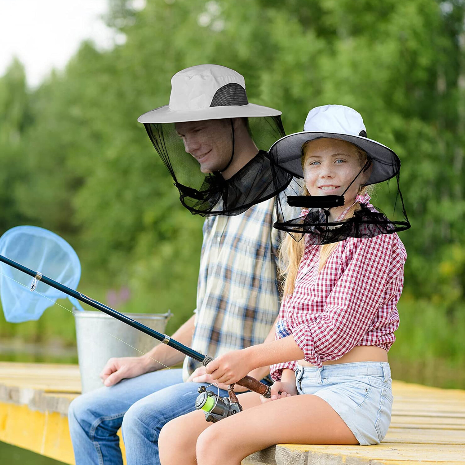 Anti-Mosquito Insect Hat Bug Bee Mesh Head Net Outdoor Camping Face Protector US