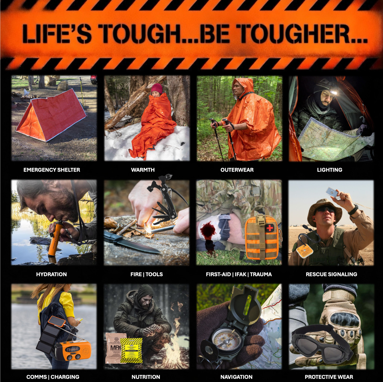 Emergency Survival Kit / Bug Out Bag / Tactical Backpack