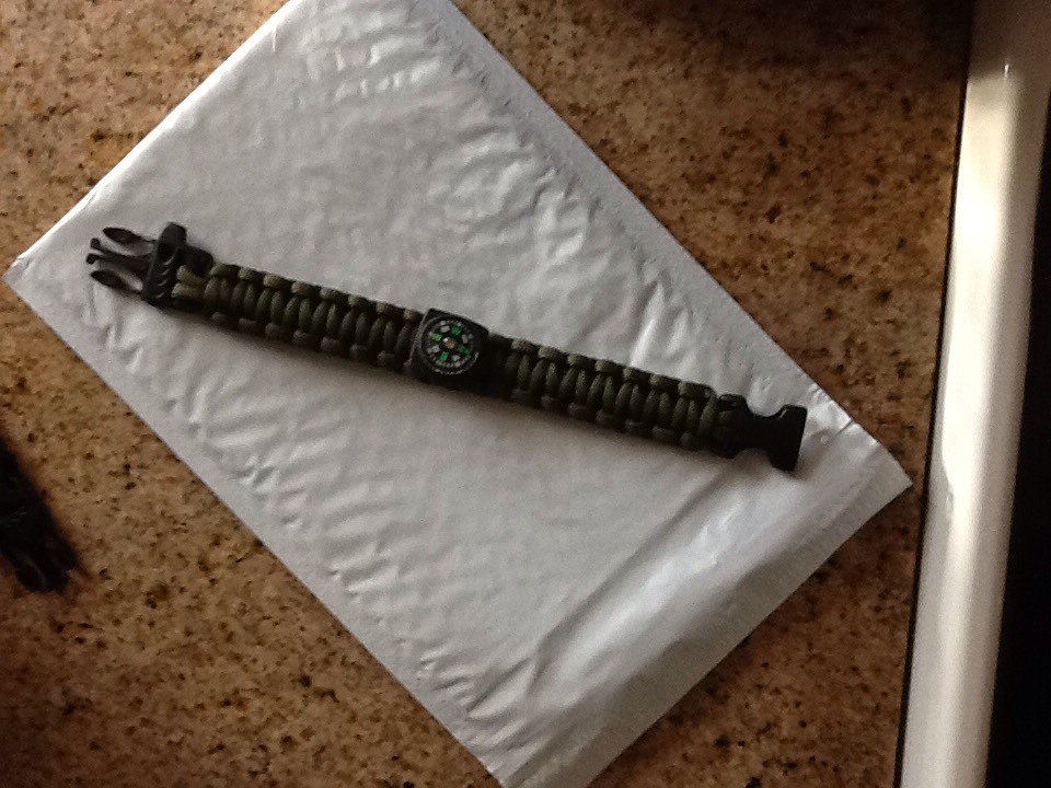Army Green Paracord Compass Bracelet,Whistle Buckle