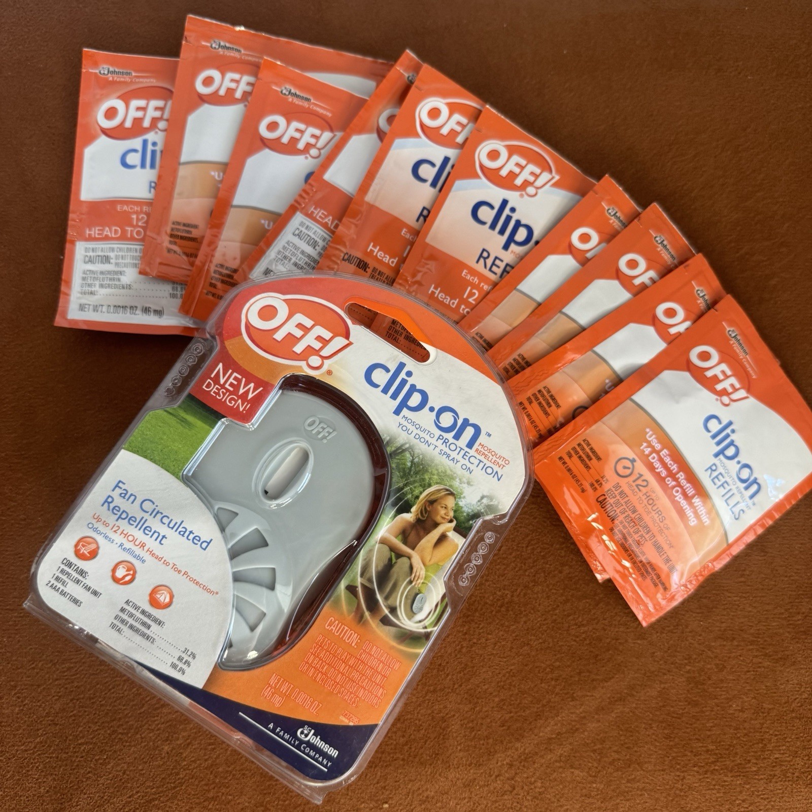 Off! Clip On Mosquito Fan Circulated Repellent 1 Unit & 10 Refills- NOS