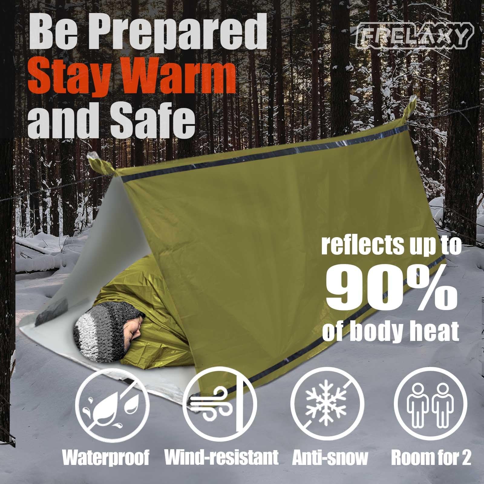 Extra-Thick Emergency Tent, Compact Survival Tent with Whistle, Upgraded Para…