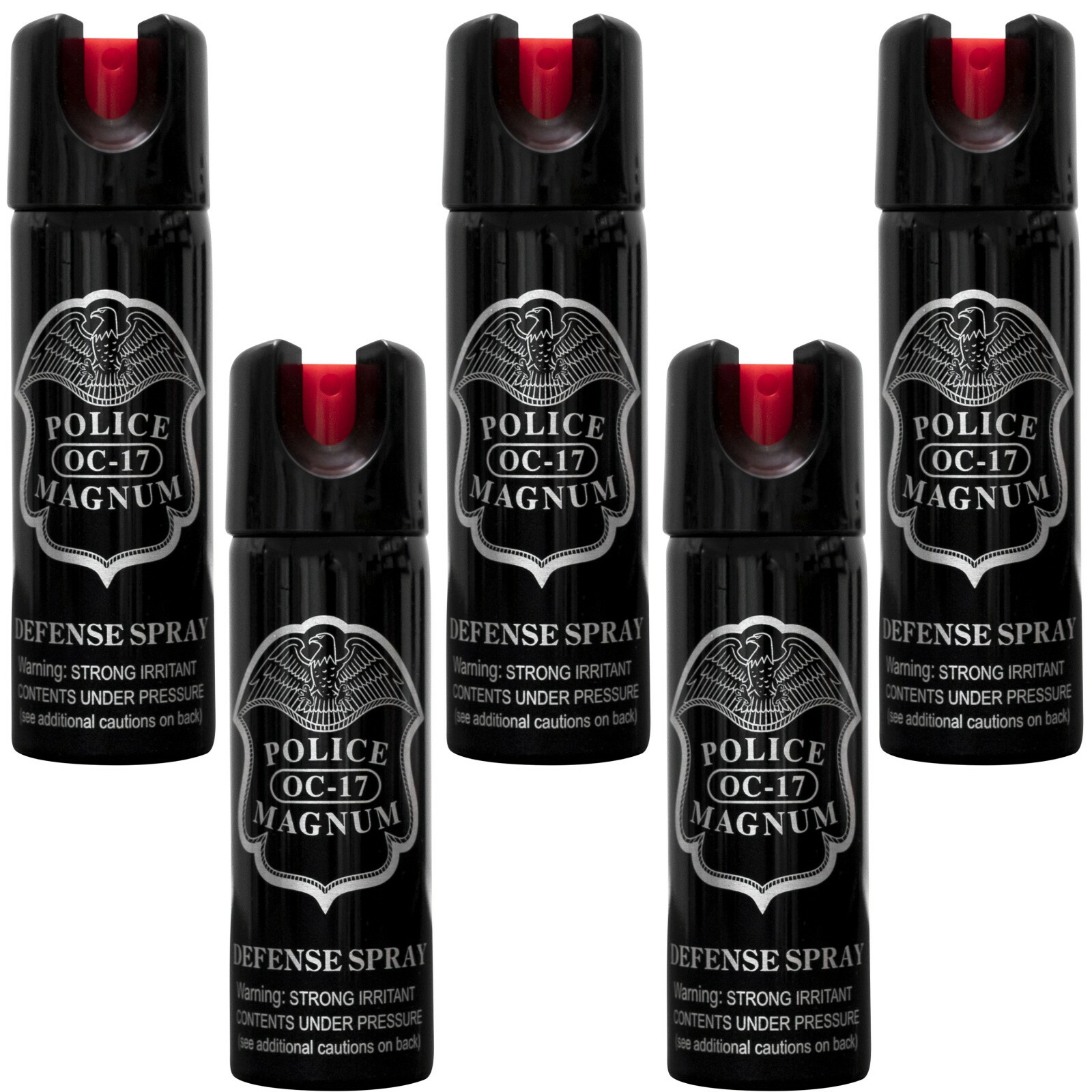 5 Police Magnum pepper spray 3 ounce Twist Lock Safety Personal Defense Security