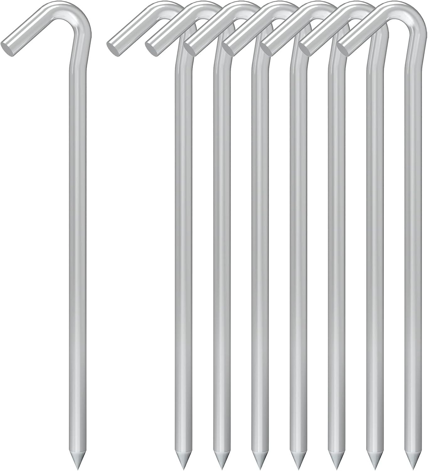 9 Inches 8 Pack Heavy Duty Tent Stakes, Metal Ground Stakes for Camping, Gard…
