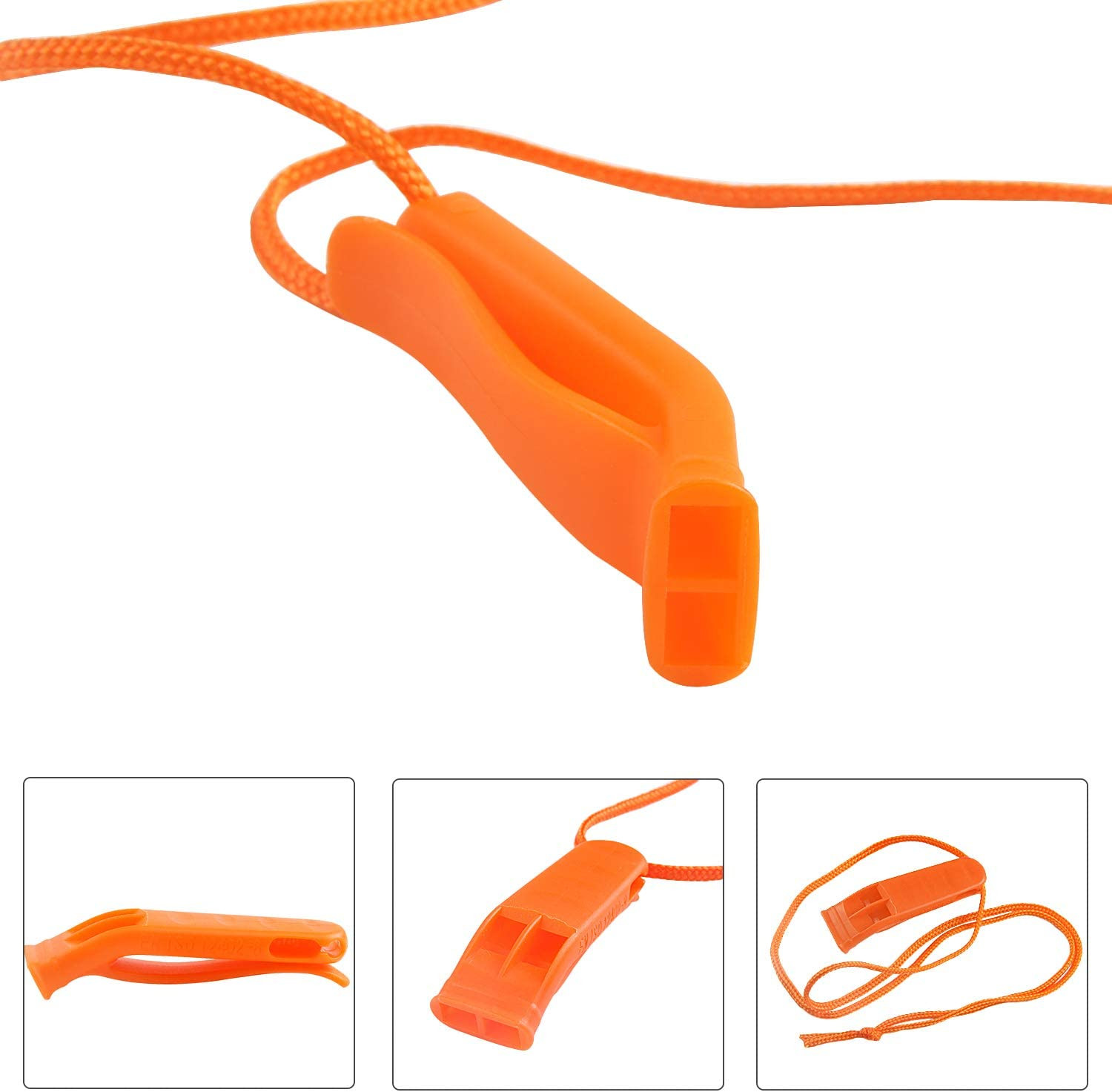 10 Pcs Safety Whistle Marine Whistle Plastic Whistles with Lanyard for Emergency