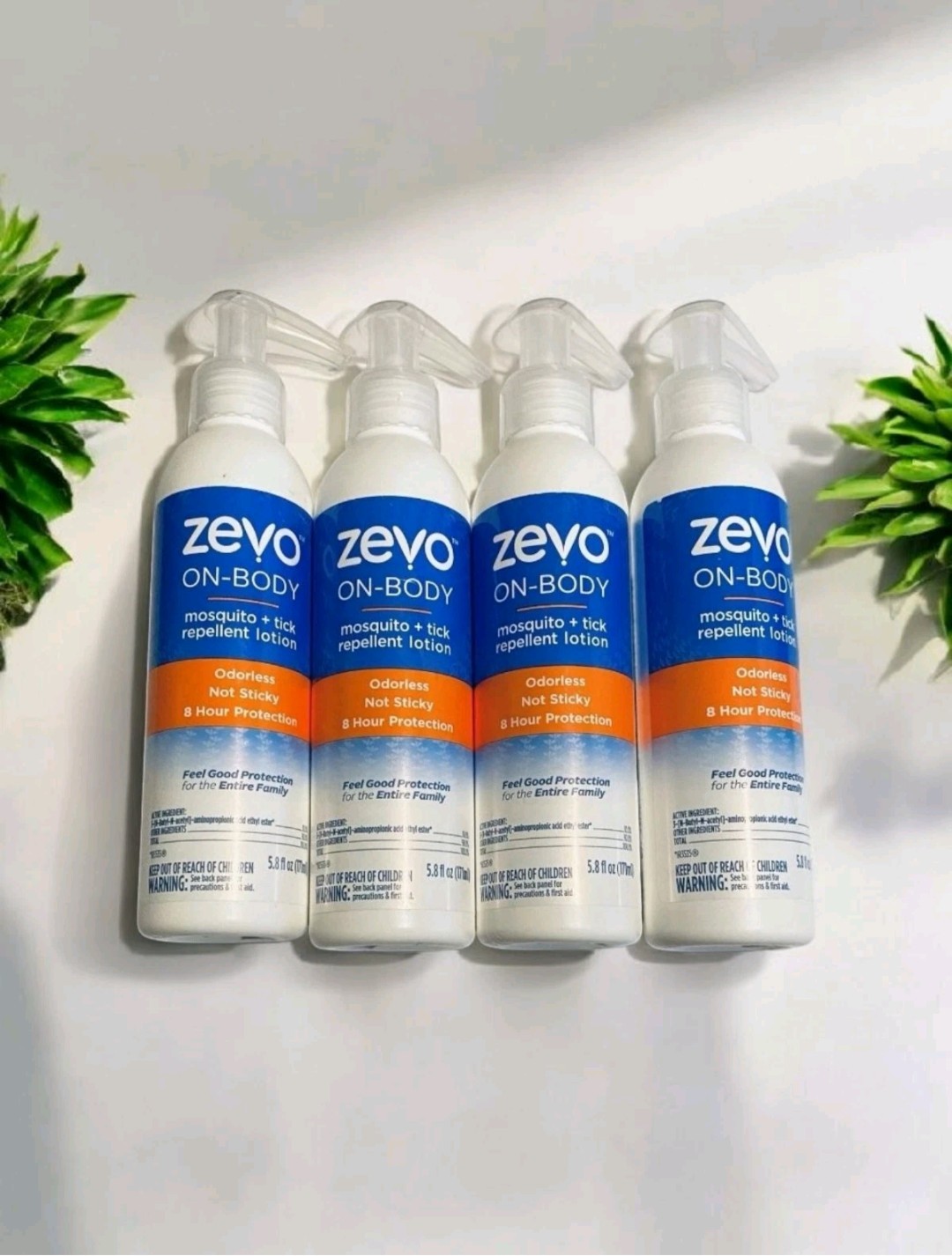 Zevo On Body Mosquito + Tick repellent Lotion 5.8 fl. oz 4 Bottles
