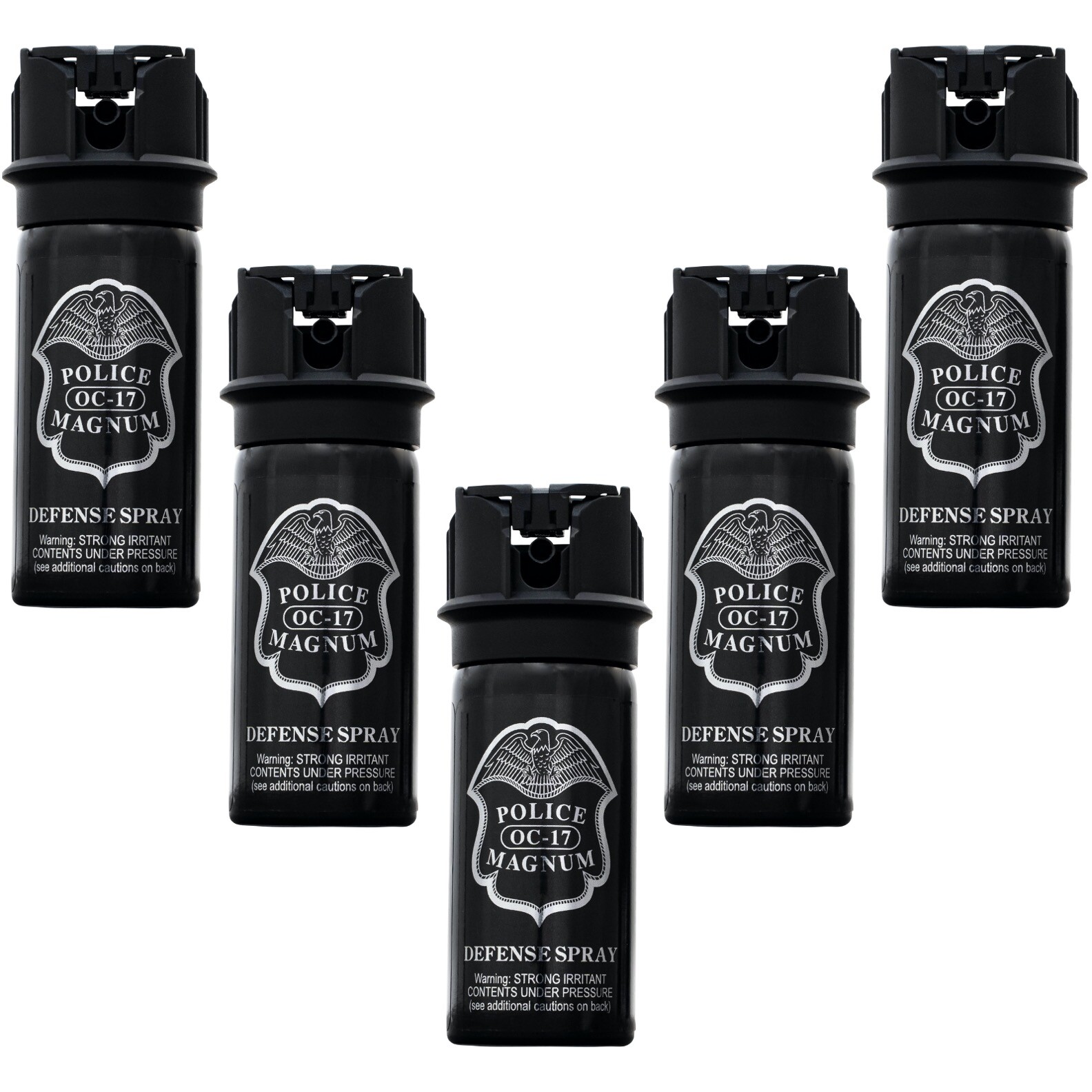 5 POLICE MAGNUM Pepper Spray Security 2oz FlipTop Fogger Self Defense Protection