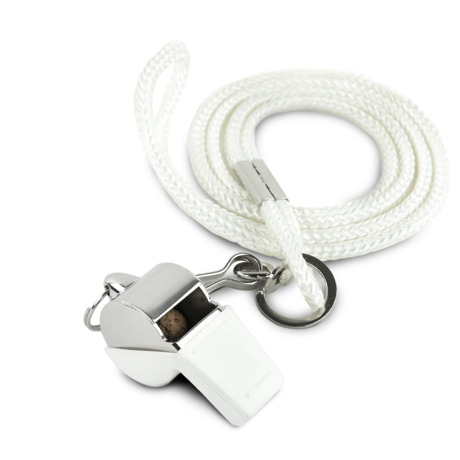 Cannon Sports Solid Brass Metal Whistle with Whistle Cover and Lanyard – Loud…