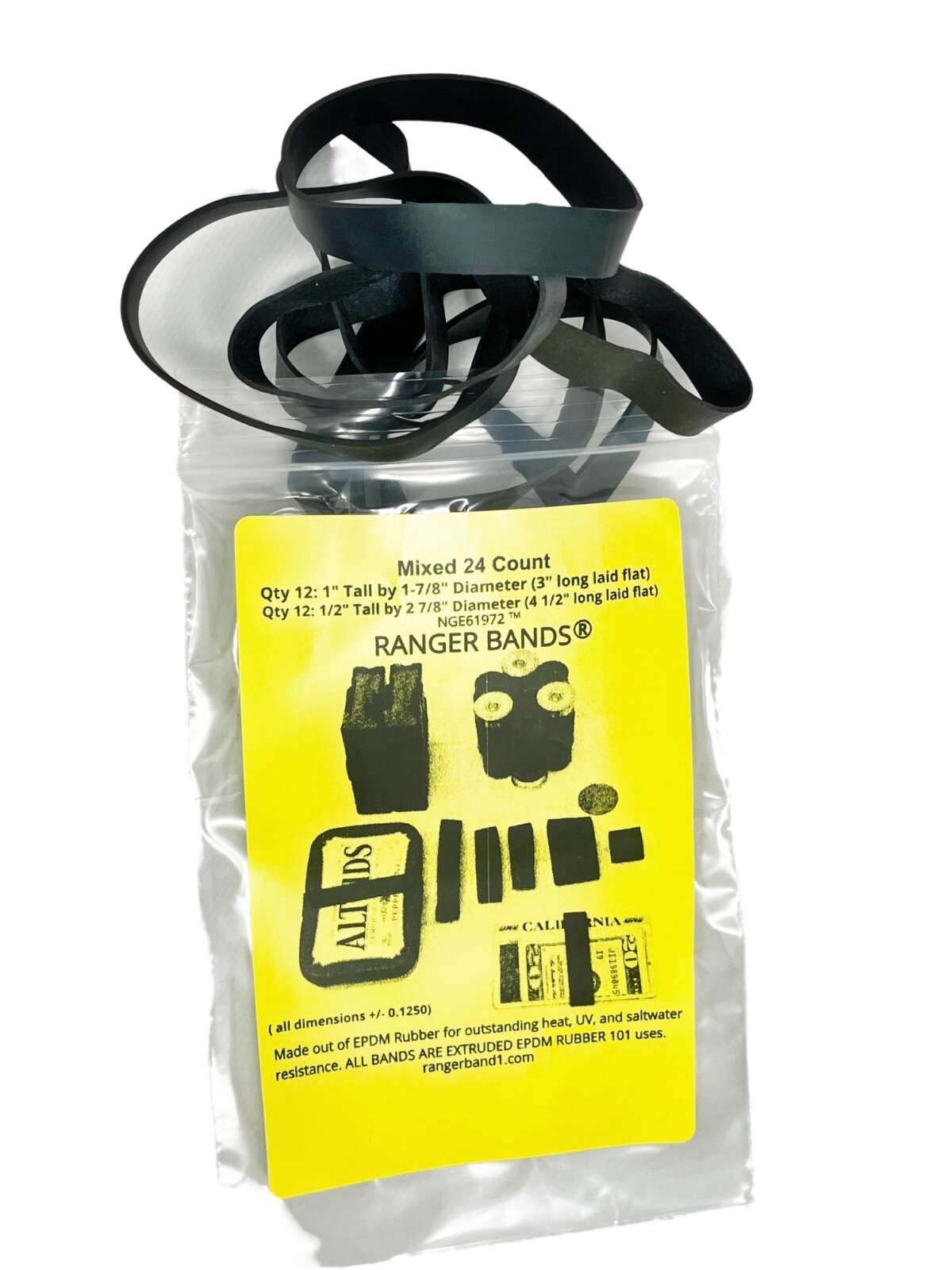 Ranger Bands® 24 XL Mix Heavy Duty EPDM Rubber Tactical Bands Survival Gear USA