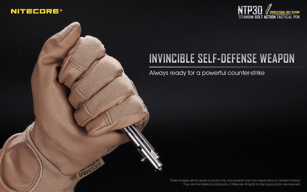 NITECORE NTP30 Titanium Bidirectional Bolt-Action Tactical Pen