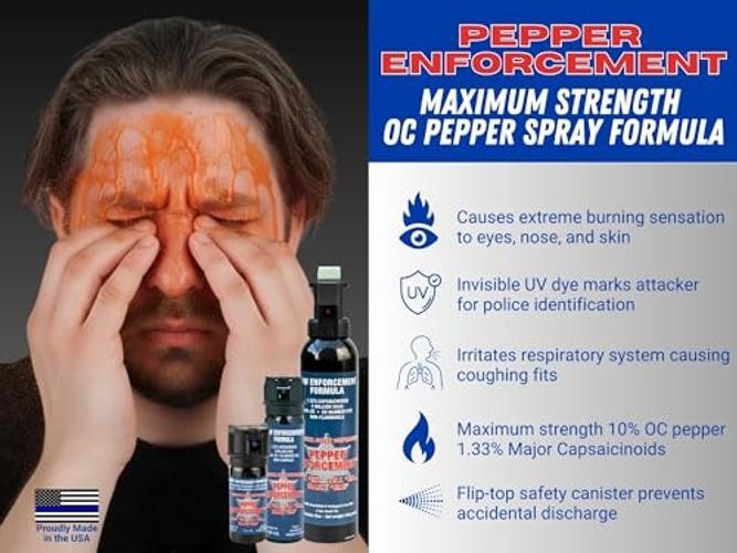 2 oz. Fog Pepper Spray for Self Defense with Belt Clip Holster – Maximum