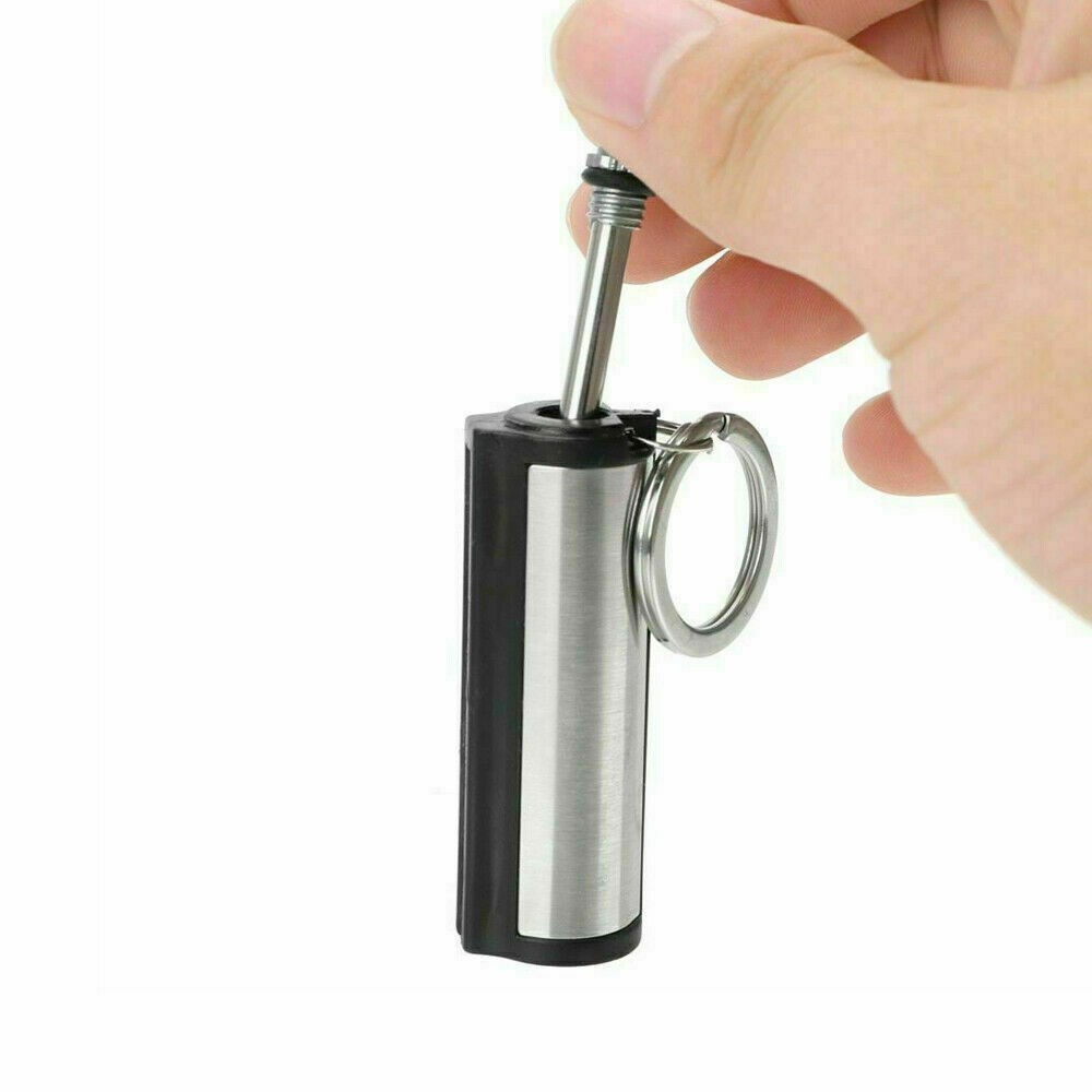 2x Outdoor Fire Starter Permanent Match Lighter Survival Tool Flint Keychain@