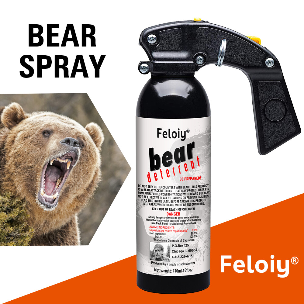 Feloiy Bear Spray, 1 PACK, 16 oz Cans, 35 ft Range, NEW