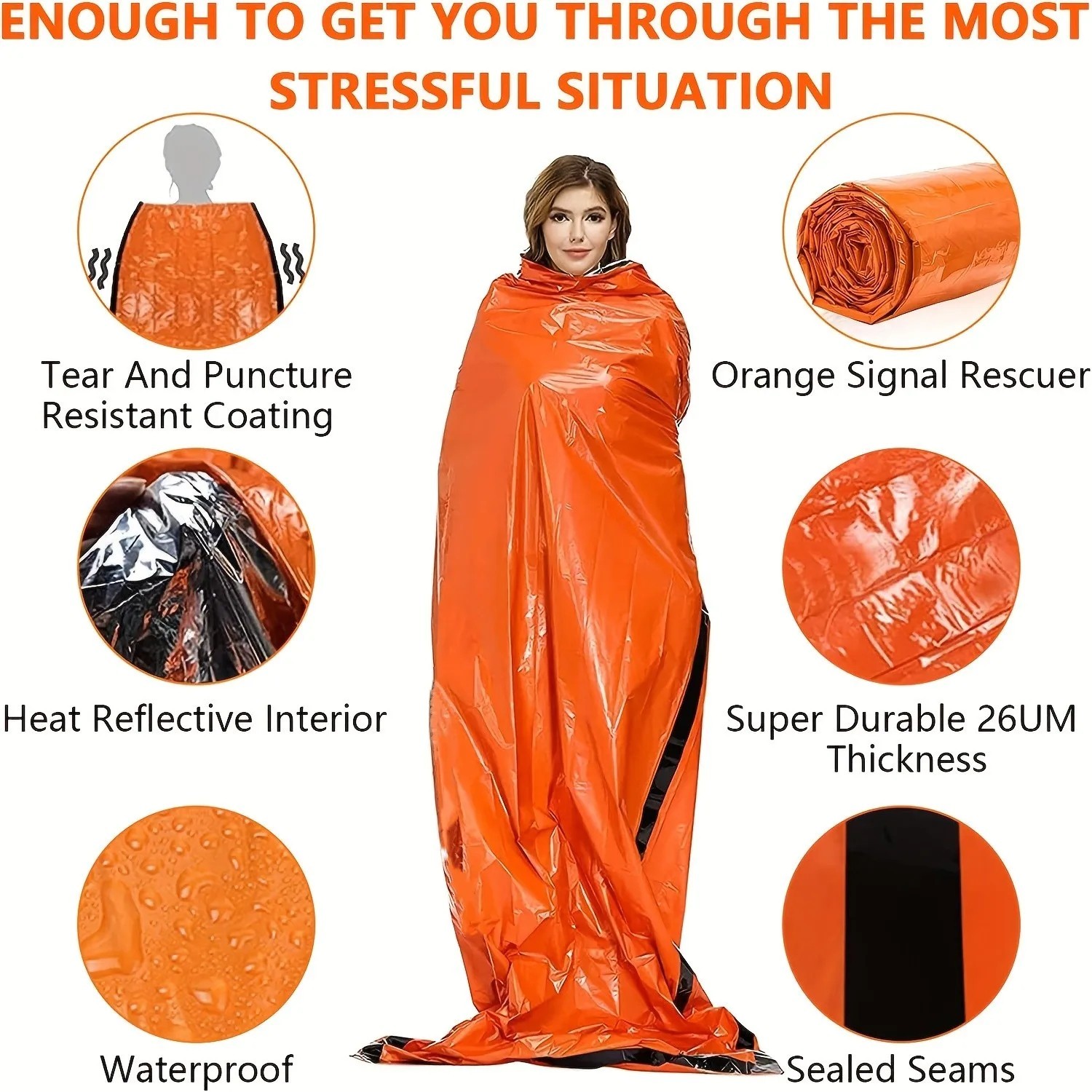 Portable Emergency Sleeping Bag Waterproof Thermal Mylar Survival Sack Gear