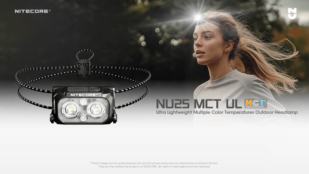 Nitecore NU25 MCT UL 400 Lumen USB-C Multi-Temperature Ultralight Headlamp (BK)