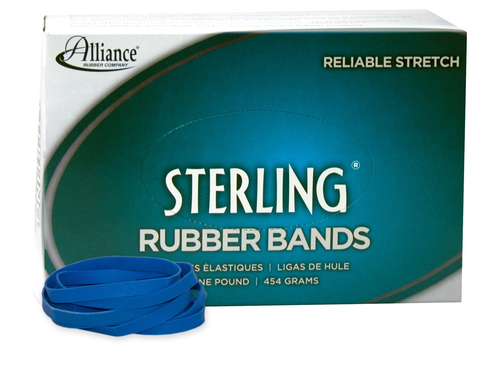 Alliance Rubber 44645 Sterling Bands 1 Pound 3 1/2 x 1/4 Inches, Blue