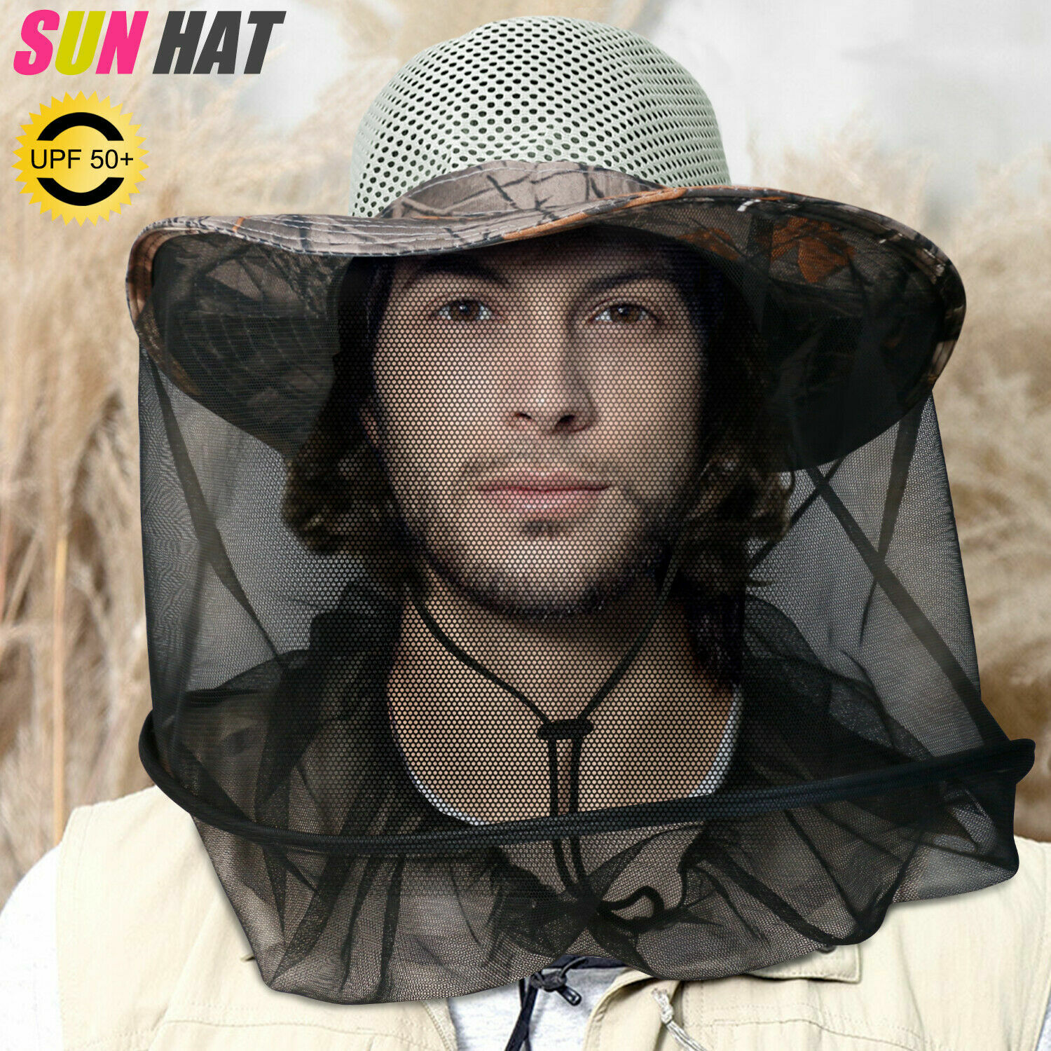 Mosquito Head Net Hat – Mesh Protection for Hiking/Fishing (Blocks Bugs & Bees)