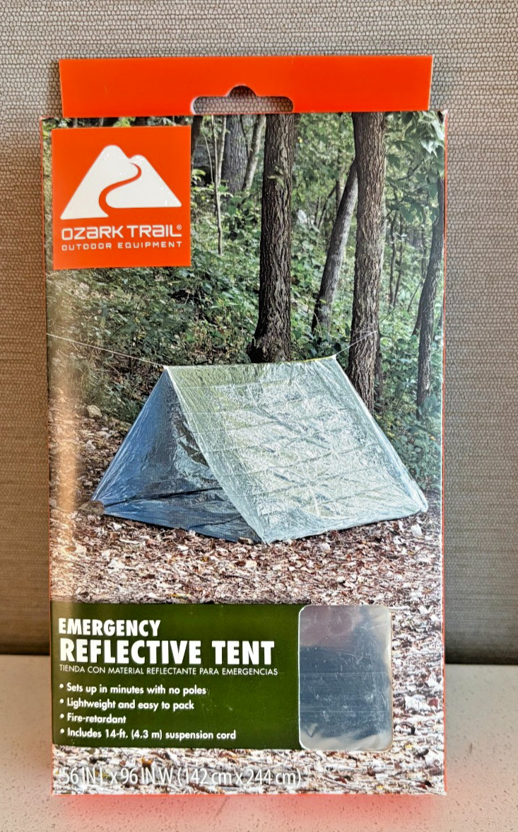 Ozark Trail Outdoor Emergency Survival Reflective Light Tent & Suspension Cord
