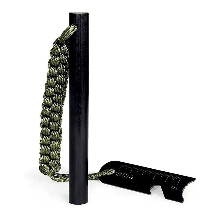 HUGE 5 x 1/2″ FERRO ROD Fire Starter Survival Striker Flint + Emergency Paracord