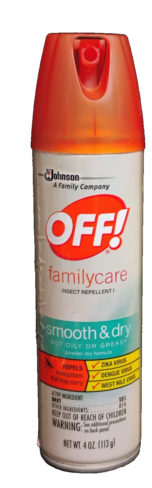 OFF! FamilyCare Spray Insect Repellent Bug Spray Dry Not Oily 15% Deet FREE S&H