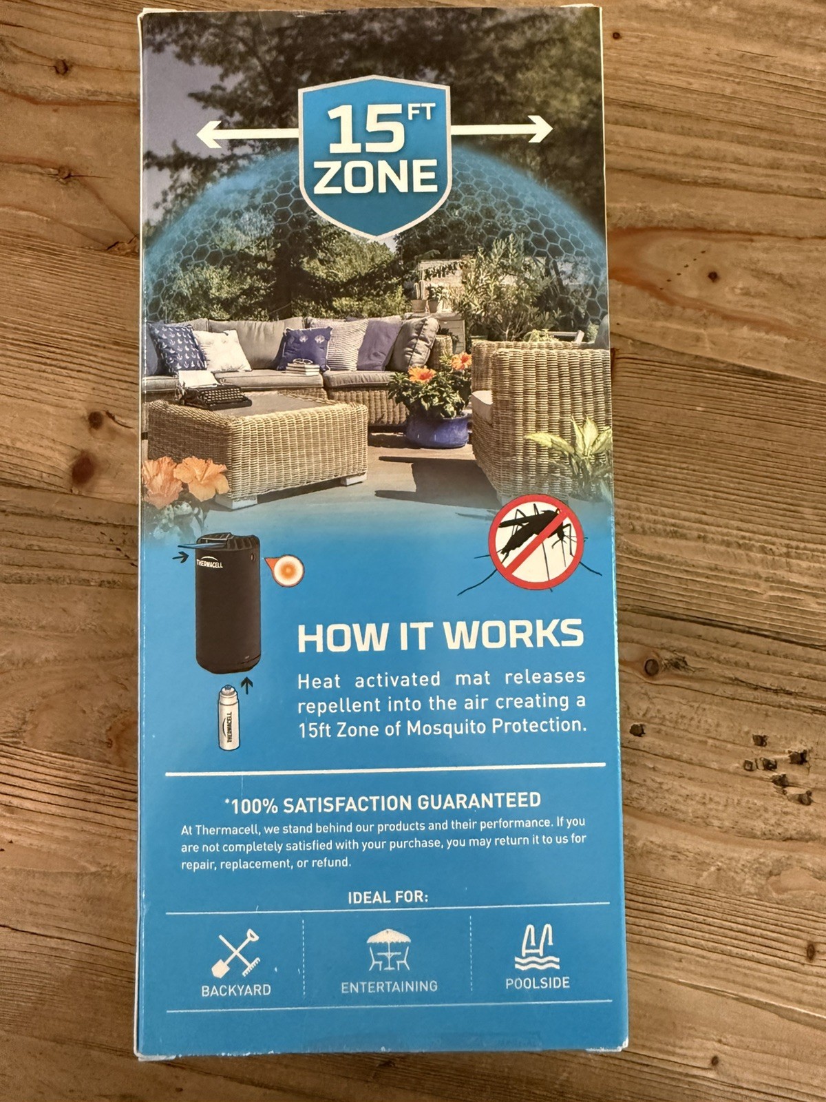 Thermacell Mosquito Repellent Patio Shield 15 Ft Zone, includes 3 refills