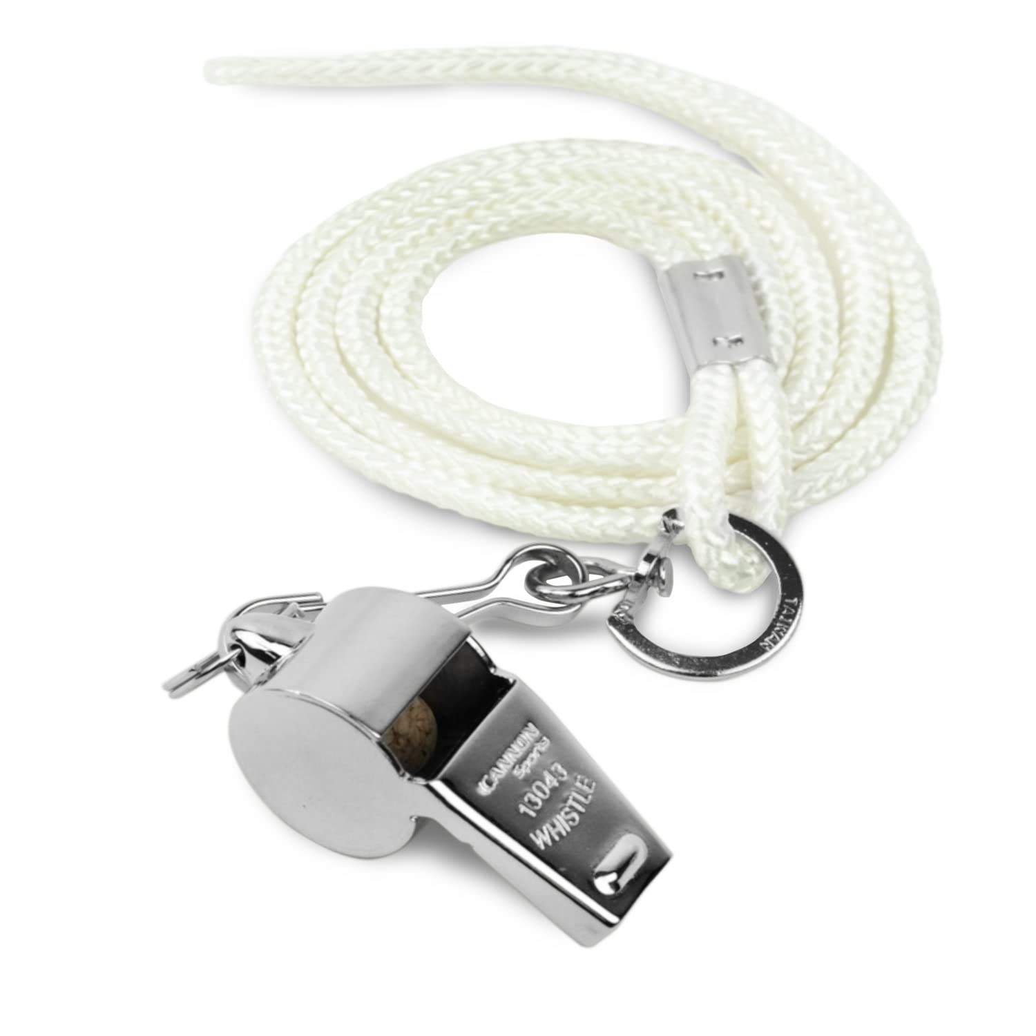 Cannon Sports Solid Brass Metal Whistle with Whistle Cover and Lanyard – Loud…