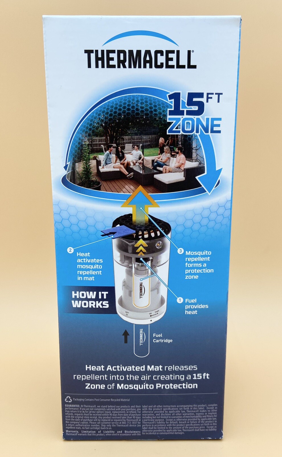 Thermacell Mosquito Repellent Patio Shield Midnight 15 Ft Zone, 12 Hour Refill.
