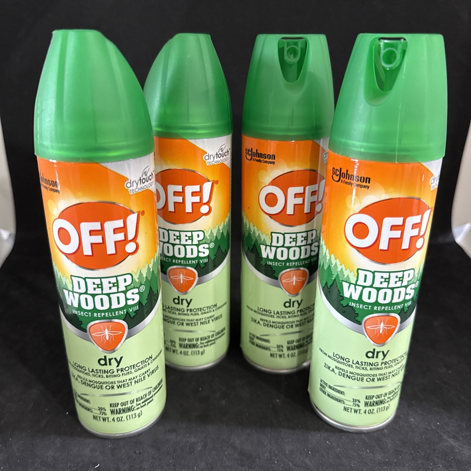 4-PACK OFF! Deep Woods Insect Repellent VIII Dry, 4 fl oz