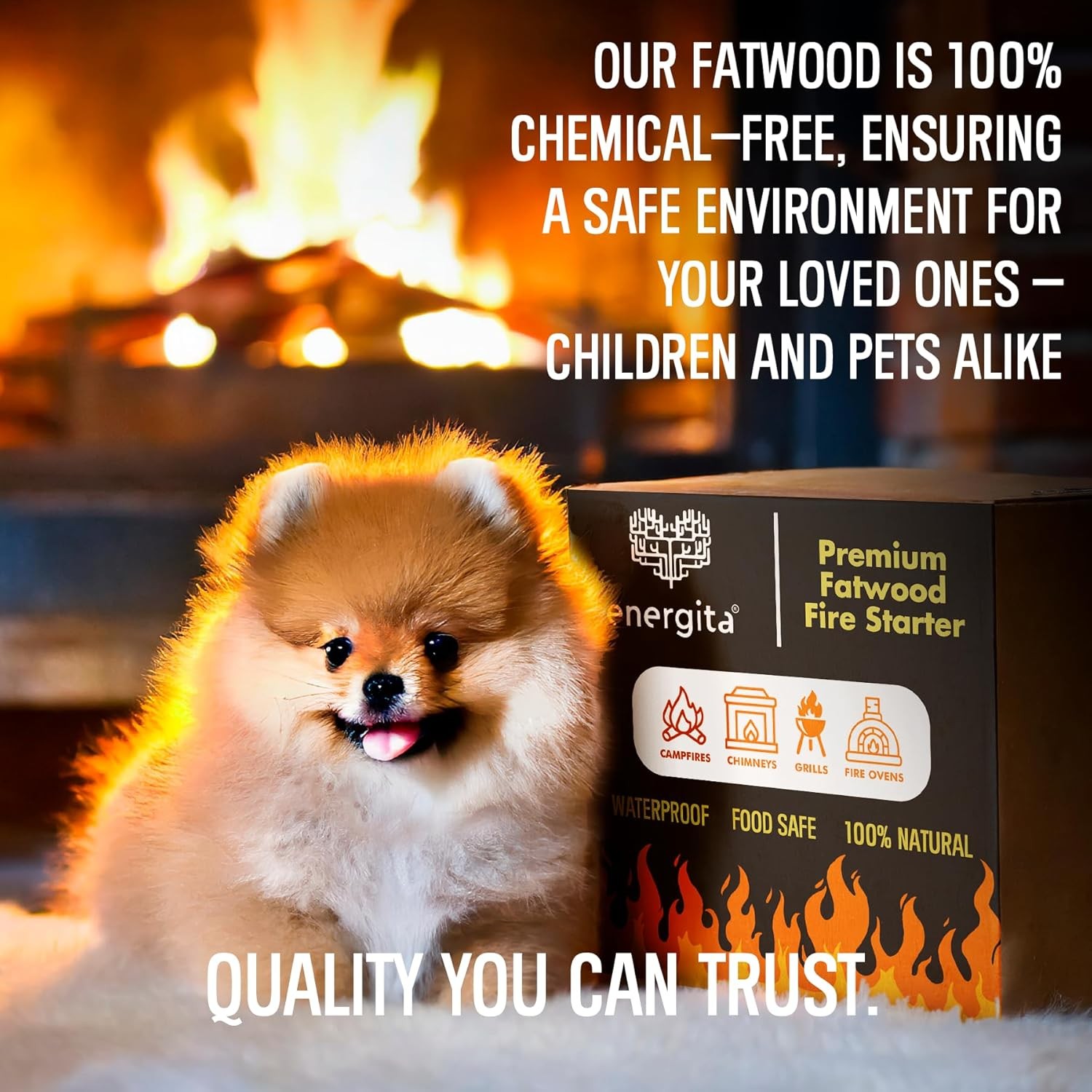 Energita 10lbs Premium Fatwood Fire Starter Sticks, 100% All Natural, Waterproof