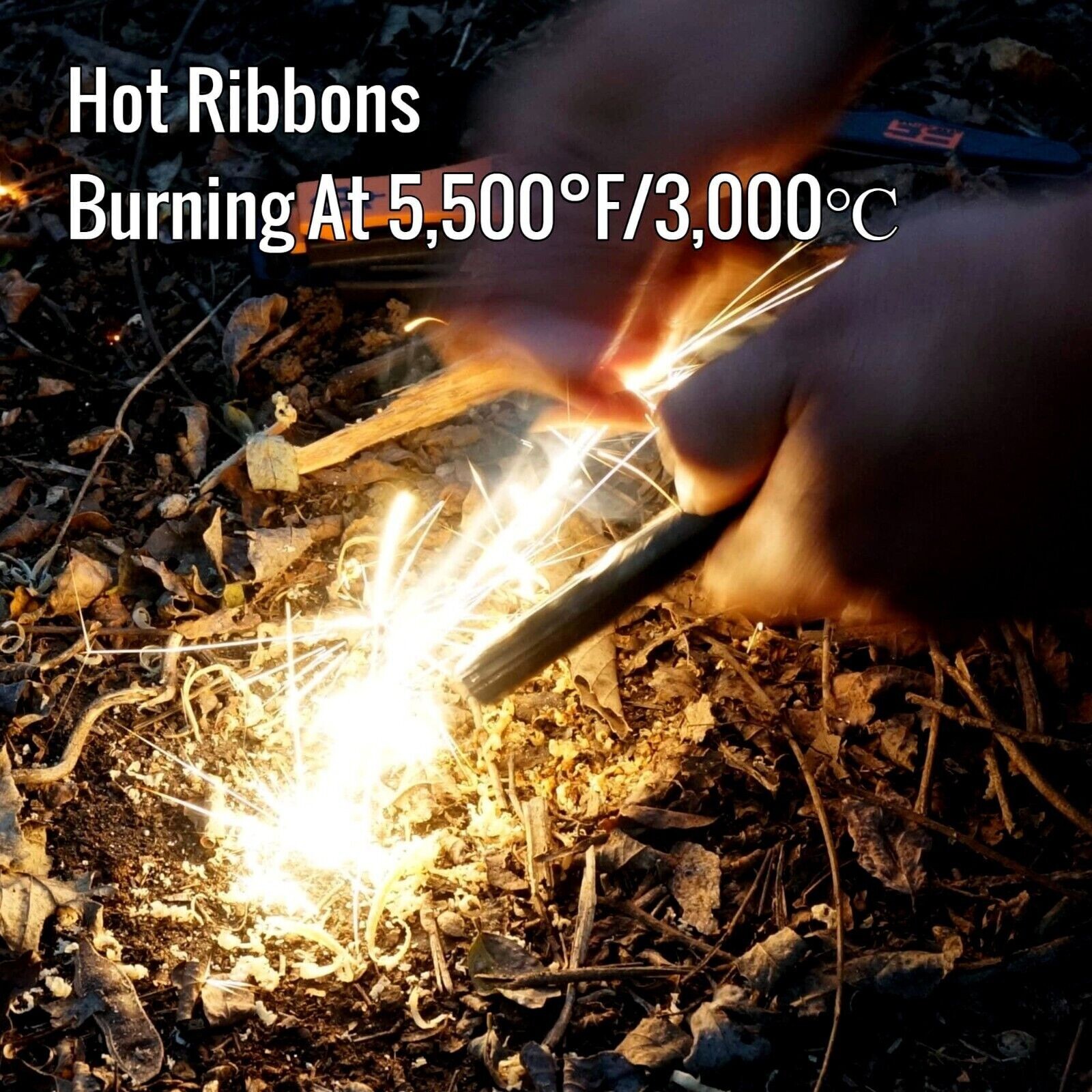 HUGE 5 x 1/2″ FERRO ROD Fire Starter Survival Striker Flint + Emergency Paracord