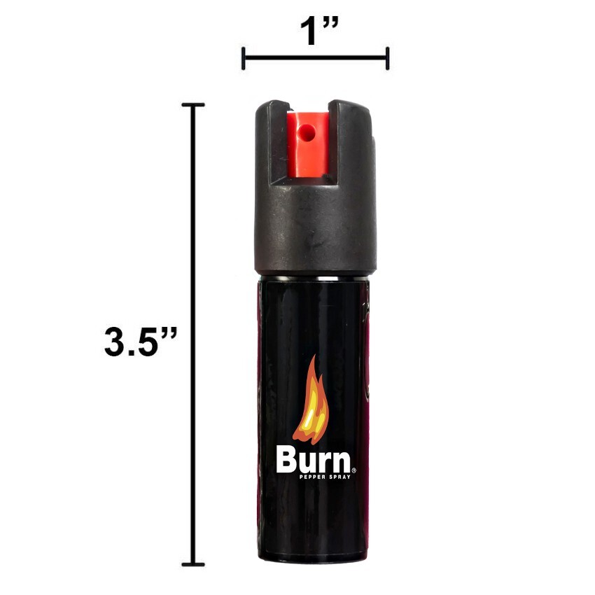 2 Pack Burn Pepper Spray for Self Defense with Security Strap 0.84 fl oz Black