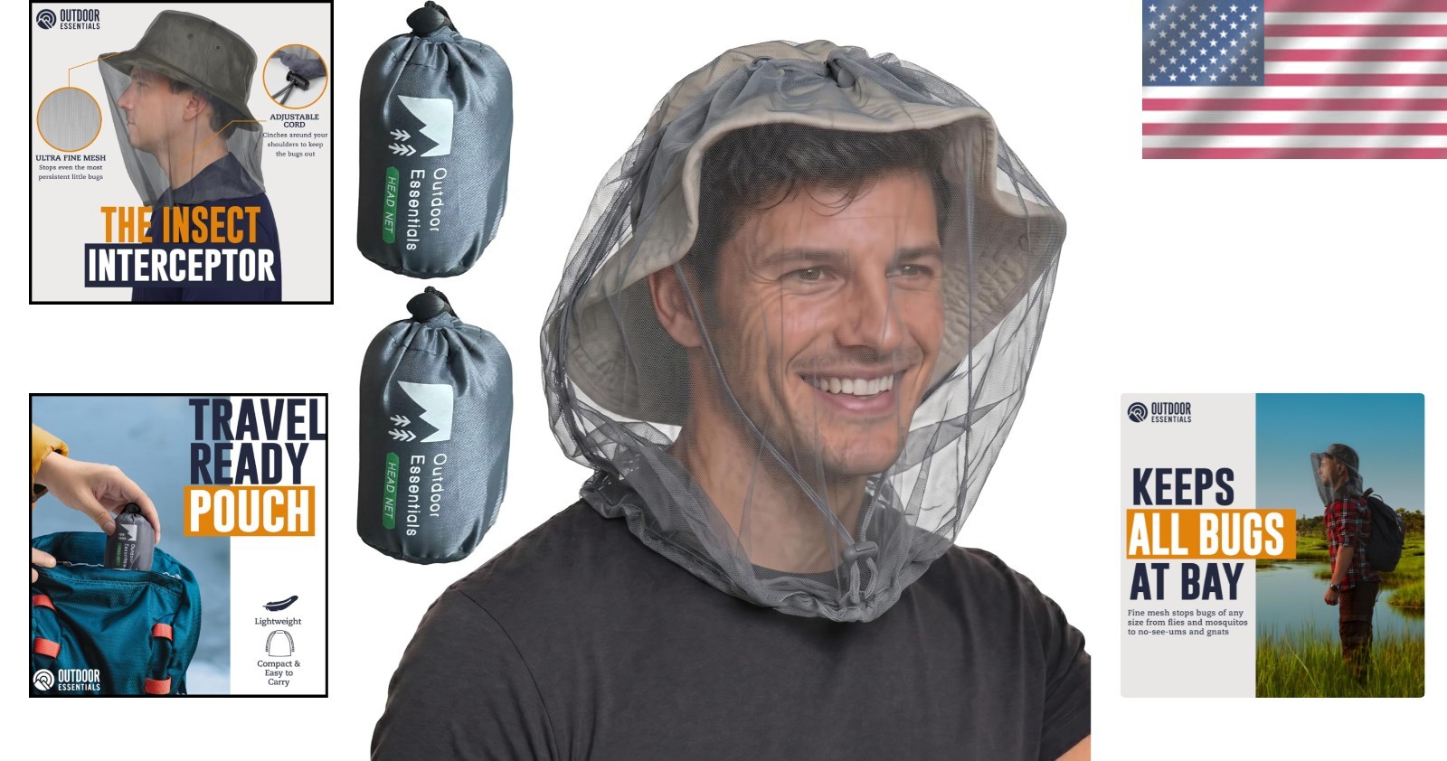 2-Pack Mosquito Head Net – Breathable Mesh for Protection Against Gnats & Midges