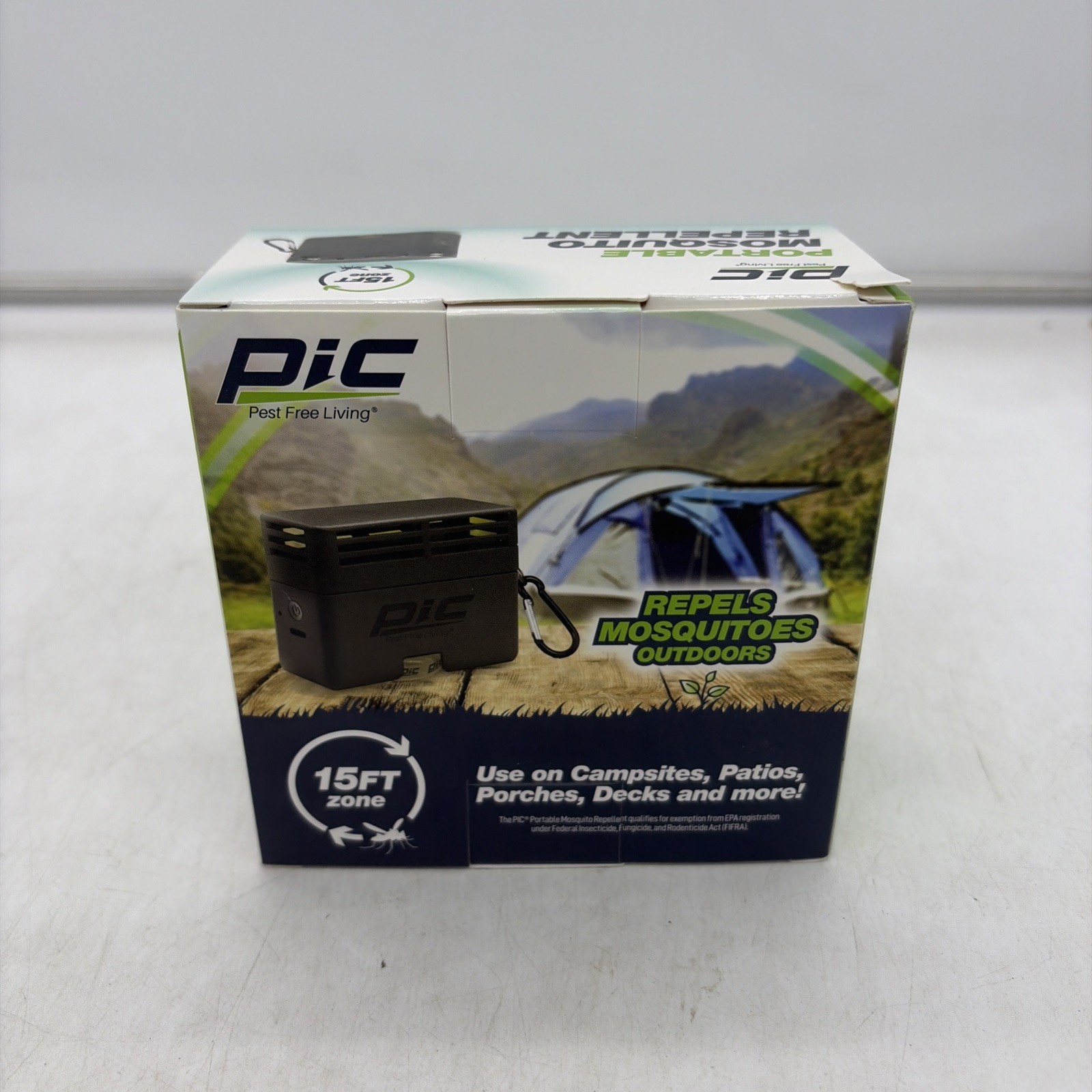 PIC PORTABLE MOSQUITO REPELLENT 60 HOUR 15FT ZONE NEW