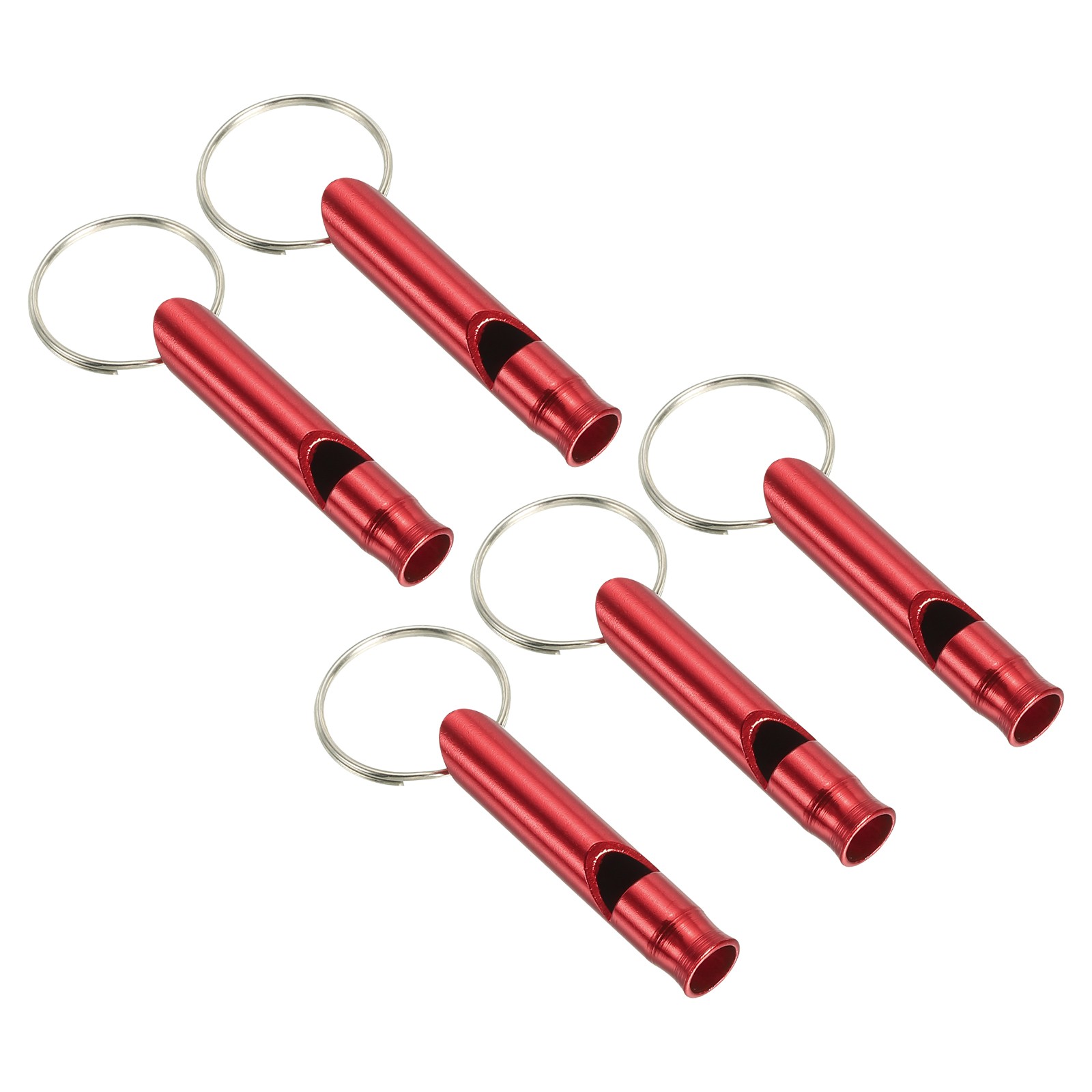 Emergency Whistle, 5pcs Safety Survival Whistle for Camping Hiking, Red
