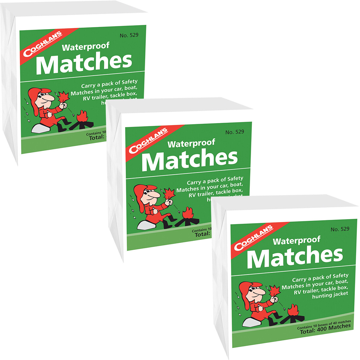 Coghlan’s Waterproof Matches (30 Boxes), 1,200 Total Matches, Safety w/ Striker
