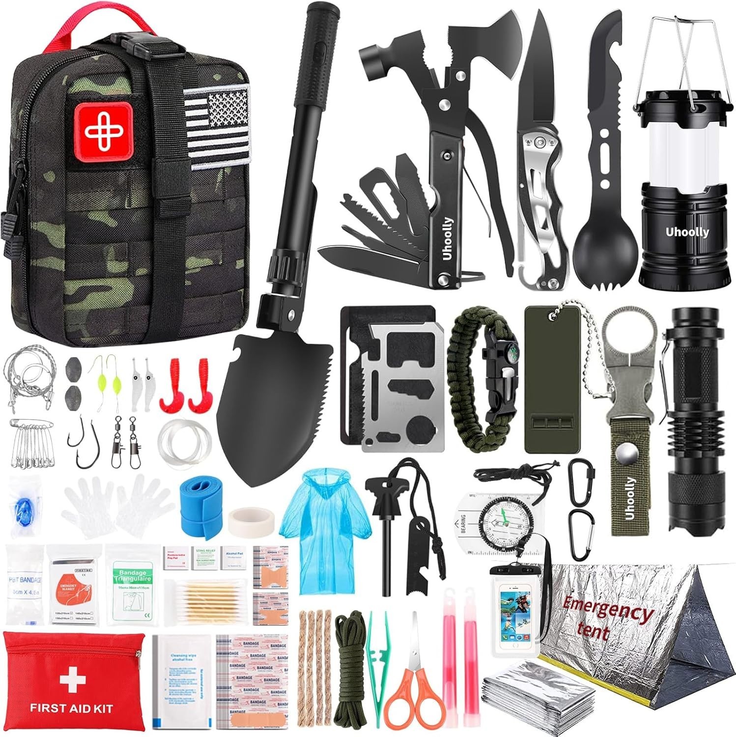 Survival Kit, Gifts for Men Women Teen Boys, 252 Pcs Survival Gear and Equipment