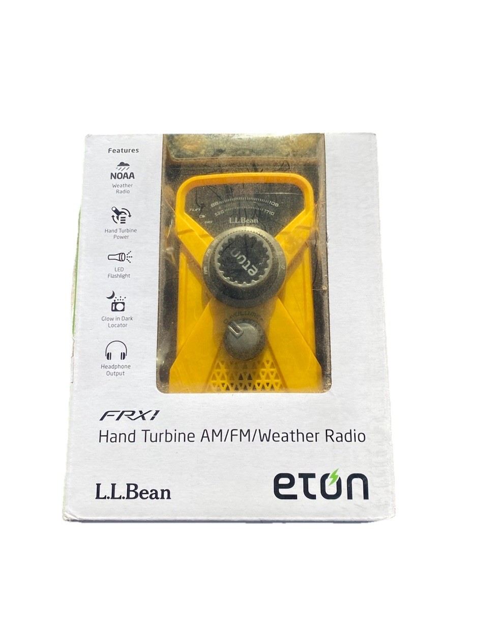 LL Bean Eton FRX1 Hand Turbine AM FM Weather Radio LED Flashlight Hand Crank !