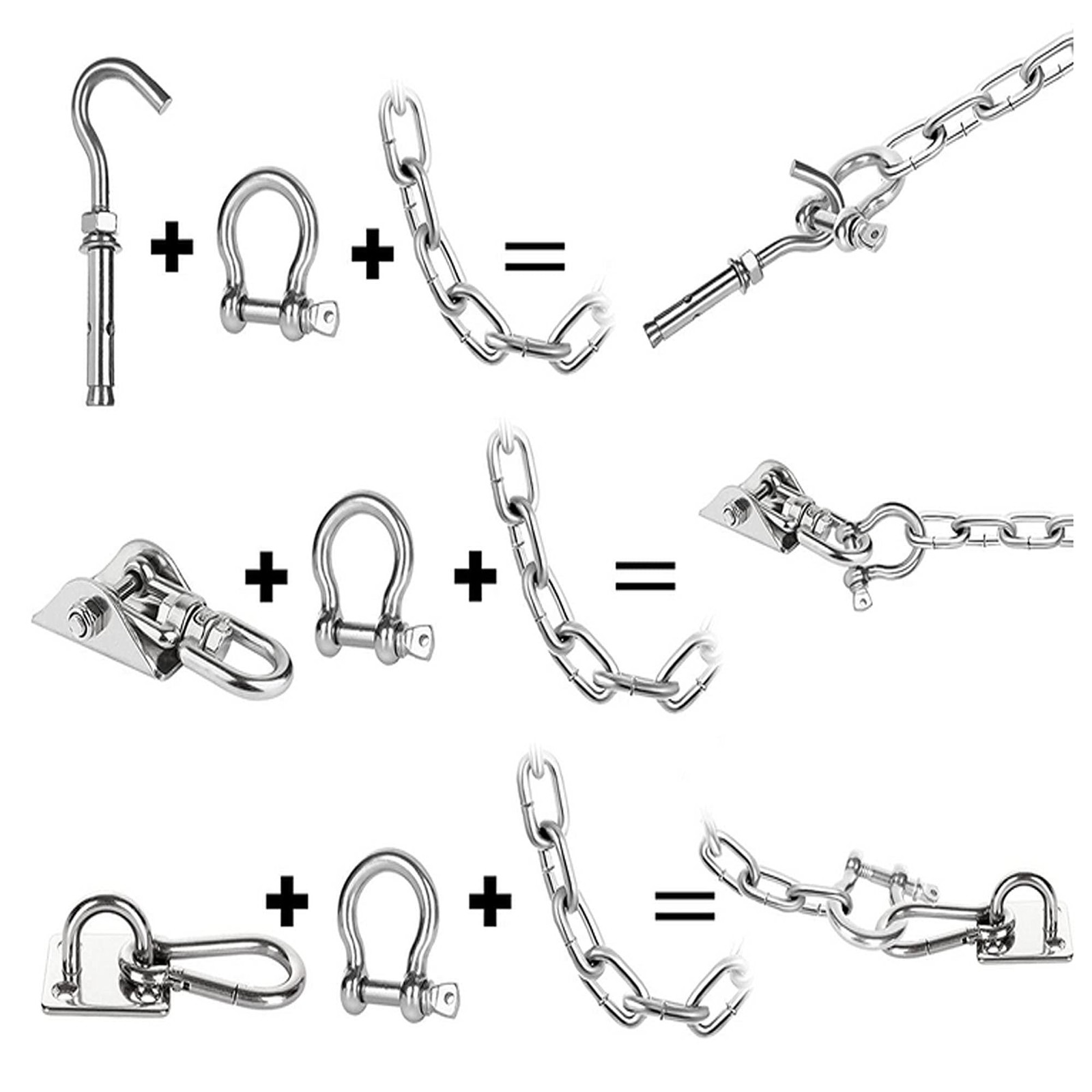 1/4 Inch Screw Pin Anchor Shackle, M6 6mm Stainless Steel Heavy Duty Bow Shape