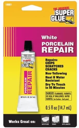 Super Glue 19061 White Porcelain Chip Fix 0.5 fl oz Tube – 4 Pack