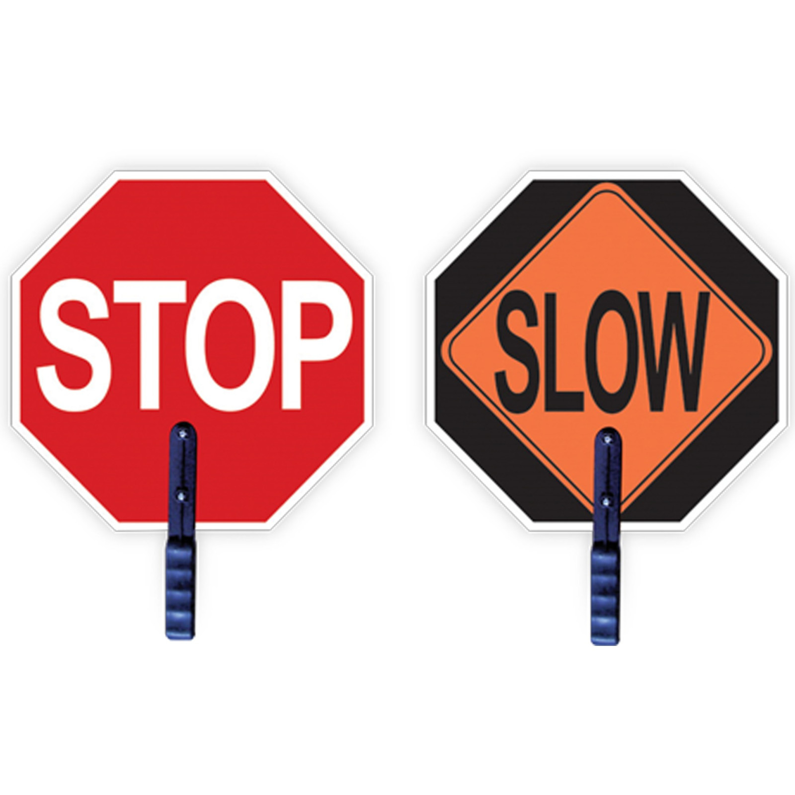2 Pack – Hand Held Stop / Slow Sign 18″ Diameter School Construction Safety